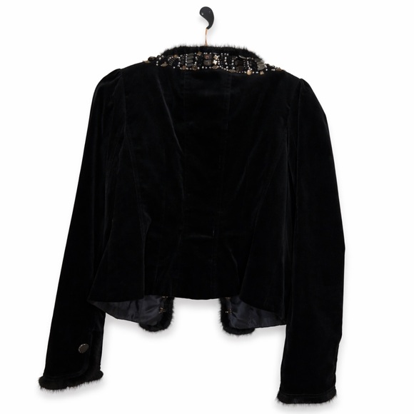 Rickie Freeman for Teri Jon Embellished Velvet Evening Jacket — Size 6 - Picture 2 of 6
